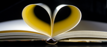Book pages come together to form a heart